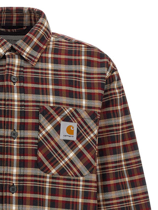 Red cotton patterned shirt by Carhartt Wip featuring a stylish design and button-front closure.