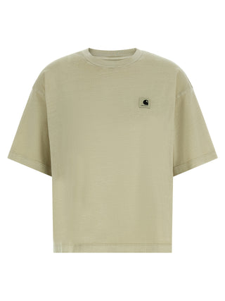 Beige Carhartt Wip organic cotton sportswear top with relaxed fit and soft fabric, suitable for active and casual wear.