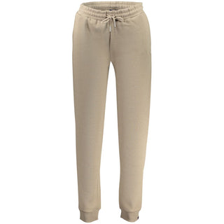 Beige cotton women's trousers by Norway 1963, tailored fit with waistband and front pockets, full-length casual style.