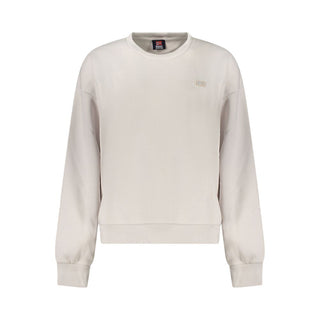 Gray cotton women's sweatshirt by Norway 1963, featuring a relaxed fit and casual style, shown on a model.