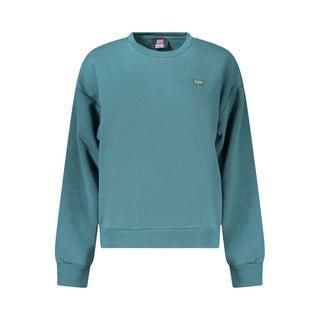 Verde cotton women's sweatshirt by Norway 1963, featuring a relaxed fit and casual style in soft green fabric.