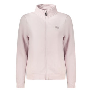 Rosa cotton women's sweatshirt from Norway 1963 with a relaxed fit and long sleeves, displayed on a hanger.