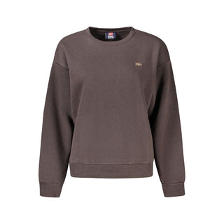Brown cotton women's sweatshirt by Norway 1963, featuring a relaxed fit with soft fabric and long sleeves.