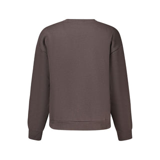 Brown cotton women's sweatshirt by Norway 1963, featuring a comfortable fit and casual style with long sleeves and a crew neckline.