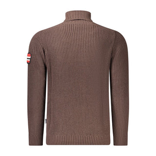 Brown acrylic men's sweater by Norway 1963, featuring a cozy knit design and a classic fit, suitable for casual wear.