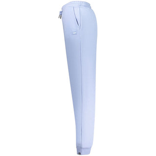 Light blue Azzurro cotton women's trousers by Norway 1963, featuring a relaxed fit and classic design.