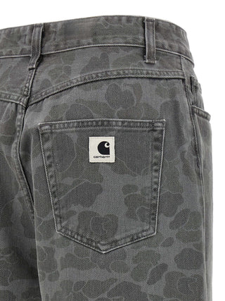 Gray organic cotton tapered jeans by Carhartt Wip with a relaxed fit and classic five-pocket design.