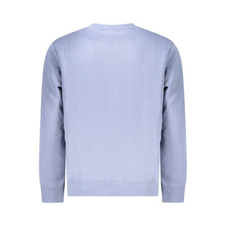 Blue cotton men's sweater by Norway 1963, featuring a classic fit and textured knit fabric.
