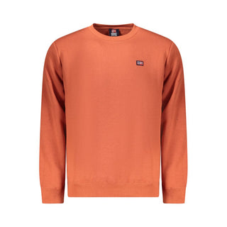 Orange cotton men's sweater by Norway 1963, featuring a cozy fit and classic knit design.