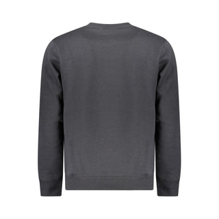 Black cotton men's sweater from Norway 1963, featuring a classic fit with ribbed cuffs and neckline.