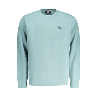 Norway 1963 Verde Cotton Men's Sweatshirt displayed on a hanger, featuring a relaxed fit and classic crewneck design.