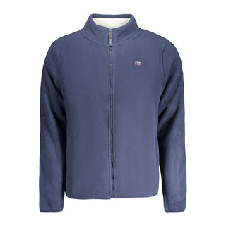 Blue polyester men's sweatshirt from Norway 1963, showcasing a relaxed fit and casual style with a round neckline.