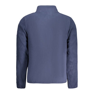 Blue polyester men's sweatshirt by Norway 1963, featuring a comfortable fit and casual style, shown on a hanger.