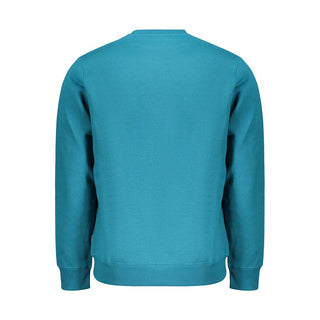 Blue cotton men's sweatshirt from Norway 1963, featuring a comfortable fit and casual style, displayed on a plain background.
