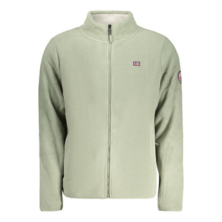 Verde polyester men's sweatshirt by Norway 1963, featuring a comfortable fit and casual style, shown on a model.