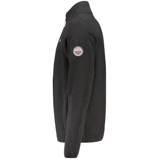 Black polyester men's sweatshirt from Norway 1963 with a casual fit and crew neckline, displayed on a neutral background.