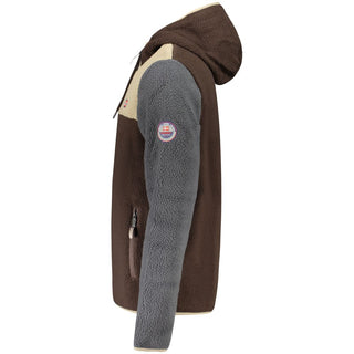 Norway 1963 men's brown polyester jacket with a classic design and zip-front closure