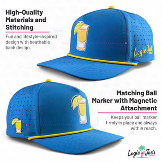 Tiki Bear Golf Hat | Snapback Cap | Built-in Magnetic Ball Marker Holder + Marker Included | Adjustable Multicolor
