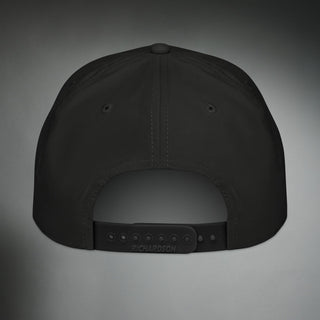 Dark Yarn AeroRope™ Stay-Dri Snapback headwear with a structured cap, flat brim, and adjustable snap closure, designed for comfort and style.