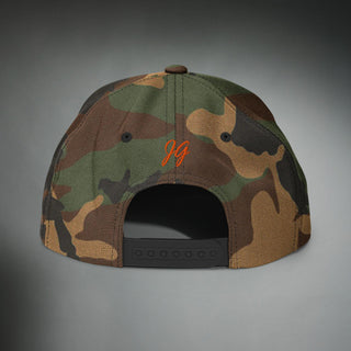Dark Yarn Pride Camo Special Edition Snapback hat with a structured cap and bold camouflage pattern.