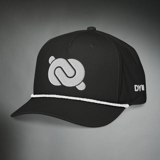 Dark Yarn AeroRope™ Stay-Dri Snapback headwear with adjustable strap and curved brim, featuring a stylish logo front panel.