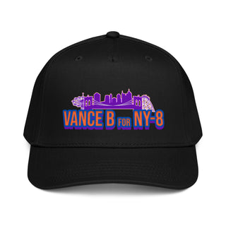 Dark Yarn Vance Bostic Film Transfer Hat, black 5-panel baseball cap with mid-profile design and adjustable strap.