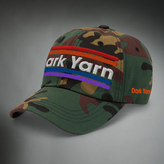 Dark Yarn Huntsman Vintage IIID Logo Classic Camo headwear featuring a camouflage pattern and vintage-style design.