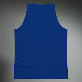 Dark Yarn men's heavyweight tank top in black, sleeveless athletic shirt with a fitted design and crew neckline.