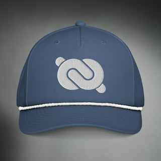 Dark Yarn AeroRope™ Stay-Dri Snapback headwear with adjustable strap and logo front panel, designed for comfort and style.