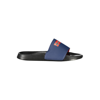 Black plastic men's slipper by Norway 1963, featuring a simple slip-on design and cushioned sole for casual comfort.