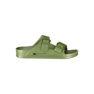 Norway 1963 Verde Plastica men's ciabatta slippers in green plastic with open toe design.