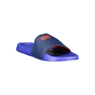 Blue plastic men's slipper from Norway 1963 with a simple design and comfortable fit, suitable for casual wear.