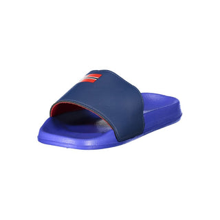 Blue plastic men's slipper by Norway 1963 with a simple slip-on design and textured sole.