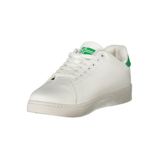 White polyurethane men's sneaker by Norway 1963 with a sleek design and white rubber sole.