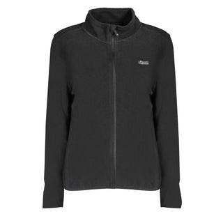Black polyester women's sweatshirt by Norway 1963 featuring a relaxed fit and minimalist design.