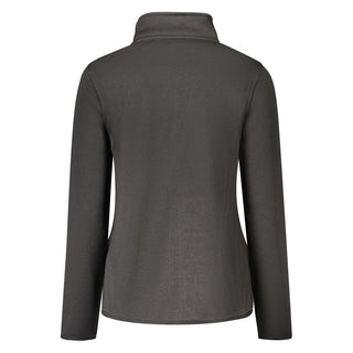 Black polyester women's sweatshirt by Norway 1963, featuring a casual fit and minimalist design, shown on a plain background.