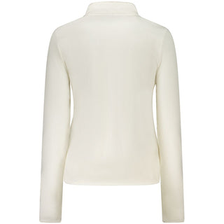 Women’s white polyester sweatshirt by Norway 1963, casual fit with long sleeves and ribbed cuffs, ideal for everyday wear.