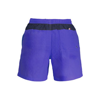 Blue polyester men's swim trunks by Norway 1963, featuring a comfortable fit and stylish design for beach or pool.