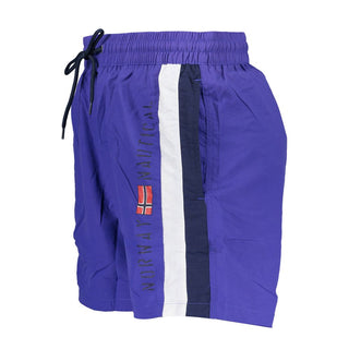 Blue poliammide men's swim boxer by Norway 1963, featuring a snug fit and durable fabric for swimming and beach activities.