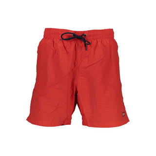 Norway 1963 Rosso Poliammide men's swim boxer in red fabric, designed for comfortable swimming and active beachwear.