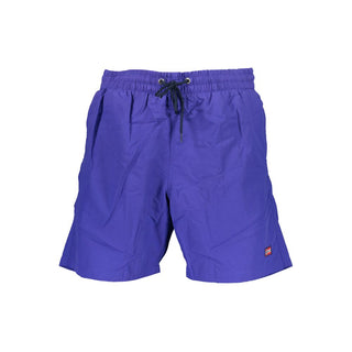 Blue polyamide men's swim boxer by Norway 1963, featuring a snug fit and quick-drying fabric, suitable for swimming and beach wear.