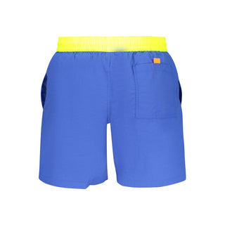 Blue nylon men's swim boxer briefs by Norway 1963, featuring a snug fit and comfortable waistband.