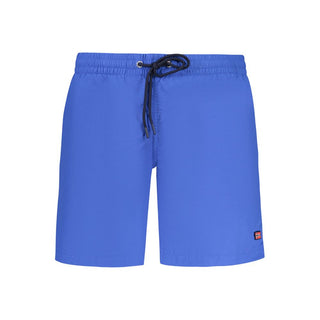 Blue polyamide men's swim boxer by Norway 1963, featuring a snug fit and elastic waistband for comfortable swimwear.