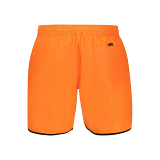 Orange nylon men's swim boxer by Norway 1963, featuring a comfortable fit and stylish design, suitable for swimming and beachwear.