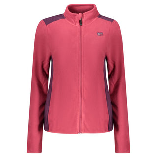 Rosa polyester women's sweatshirt by Norway 1963, featuring a casual fit and soft fabric, displayed on a hanger.