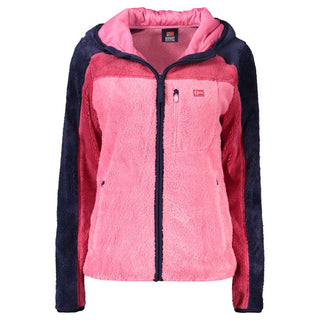 Rosa polyester women's jacket from Norway 1963 featuring a fitted design and collar, shown on a model.