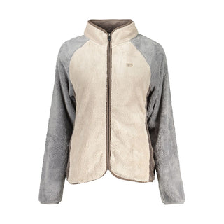 Beige polyester women's sweatshirt by Norway 1963, soft fabric with a relaxed fit, long sleeves, and crew neckline.
