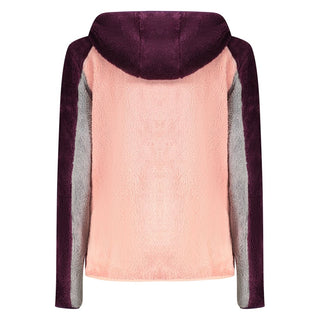 Rosa polyester women's sweatshirt by Norway 1963, featuring a casual fit and soft fabric, displayed on a hanger.