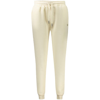 White cotton women's sweatpants by Norway 1963, featuring a relaxed fit and elastic waistband.