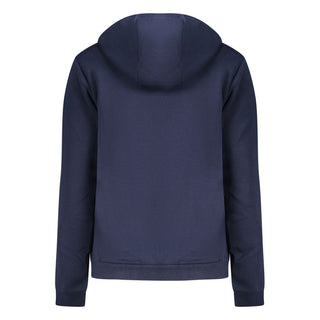 Blue cotton women's sweatshirt with hood and zip by Norway 1963, featuring a casual, comfortable fit.